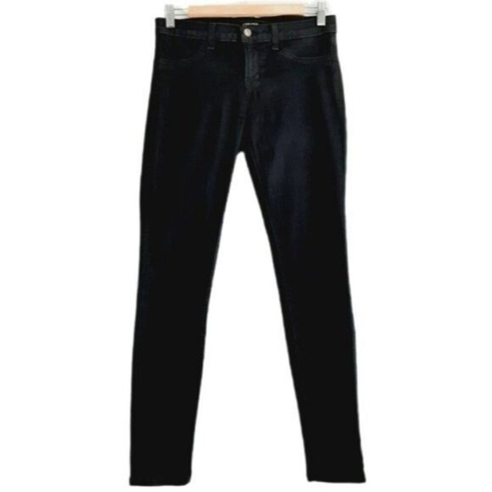 J BRAND Coated Coat Steal Super Skinny Black Jeans Sz 27 Flawed